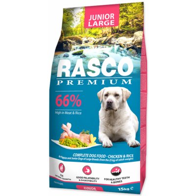 Rasco Premium Junior Large Kuře s rýží granule 15 kg