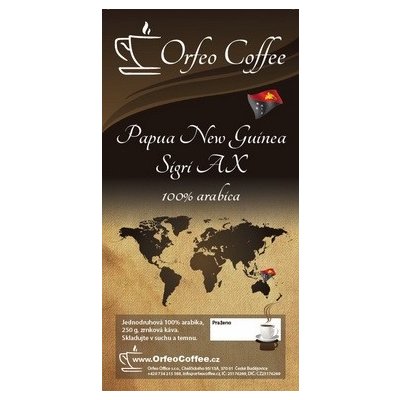 Orfeo coffee Papua New Guinea Sigri AX 100% arabika zrnková 250 g – Hledejceny.cz