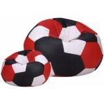 JAKS Sedací vak fotbalový míč s podnožkou bílo černo červený – Zboží Dáma