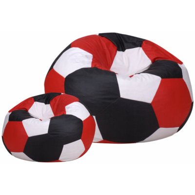 JAKS Sedací vak fotbalový míč s podnožkou bílo černo červený – Zboží Dáma