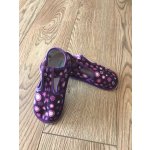 Beda Barefoot přezůvky s perforací Fialové kvítko BF 060010/W/PF – Zboží Mobilmania