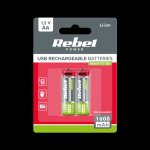 Rebel BAT2014 AA 1600 mAh Li-ion 1,5 V 2 ks USB-C – Zboží Živě