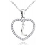 Minet Stříbrný písmeno v srdíčku L se zirkony JMAS900LSN45 – Hledejceny.cz