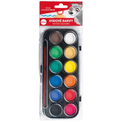 Concorde barva vodová 30 mm se štětcem, 12 barev – Zboží Dáma