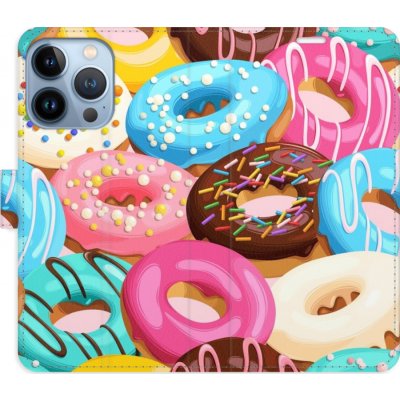 Pouzdro iSaprio Flip s kapsičkami na karty - Donuts Pattern 02 Apple iPhone 13 Pro