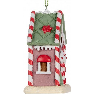 Růžová závěsná dekorace perníková chaloupka Candy - 6*4*8 cm - Clayre & Eef – Hledejceny.cz
