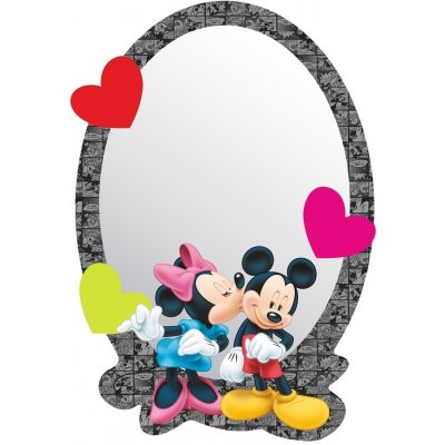 AG Art Samolepicí dětské zrcadlo Mickey & Minnie, 15 x 21,5 cm