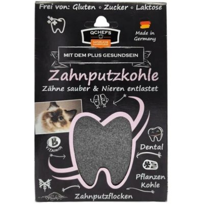 Q-Chefs zdravé žvýkání Vločky na čištění zubů s aktivním uhlím pro kočky 70 g – Zboží Mobilmania