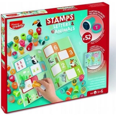 MAPED Barevná razítka Creativ – písmenka a zvířátka, velká sada – Zboží Dáma