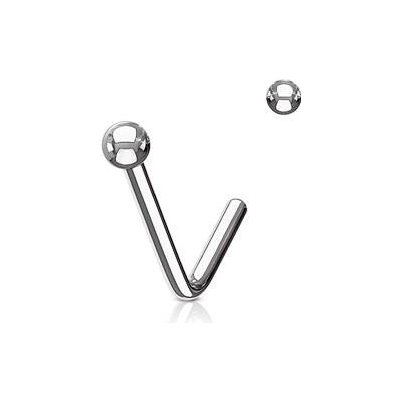 Šperky4U zahnutý piercing do nosu kulička N0075-ST – Hledejceny.cz