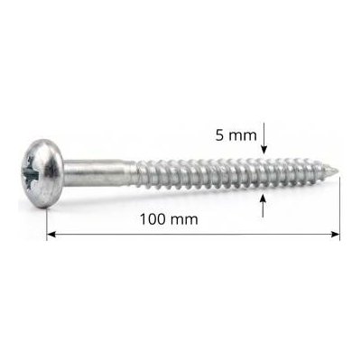 vrut do dřeva 5x100 mm půlkulatá hlava kříž LG5592 – Hledejceny.cz
