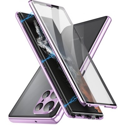 Pouzdro PROTEMIO 57009 Magnetický kryt 360 pro Samsung Galaxy S23 Ultra 5G fialový
