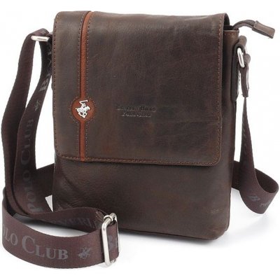 Beverly Hills Polo Club taška crossbody kožená BHPC Explore M BH-383-25 2l hnědá – Zboží Mobilmania