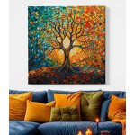 Obraz na plátně - Strom života Kaleidoskop přírody FeelHappy.cz Velikost obrazu: 40 x 40 cm – Zboží Dáma