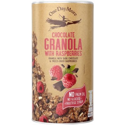 OneDayMore Granola s čokoládou a malinami 450 g – Sleviste.cz