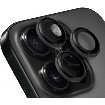 Obal:Me ochrana čoček pro Apple iPhone 16 Pro-16 Pro Max Black Titanium 139386 – Zboží Živě