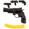 Dudlu pistole dětská 11cm na měkké kuličky set se soft náboji v krabici 4 druhy