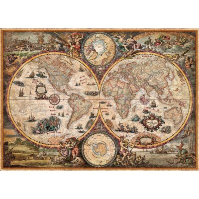 RayWorld Svět - nástěnná mapa Ray World Vintage 140 x 100 cm Varianta: bez rámu v tubusu, Provedení: laminovaná mapa v lištách – Zboží Dáma