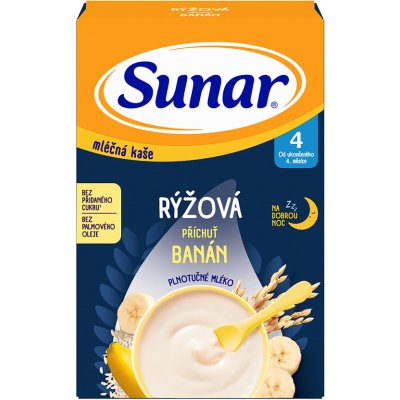 Sunar Ml.rýžová kaše Banán na dobrou noc 210 g – Zboží Mobilmania