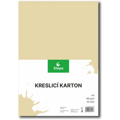 Barevná čtvrtka, 50ks, A4, 180g/m2, krémová – Zboží Mobilmania