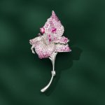 Éternelle Luxusní brož ve tvaru květiny s růžovými zirkony Regína B8175-XZ0159-1B – Zboží Dáma