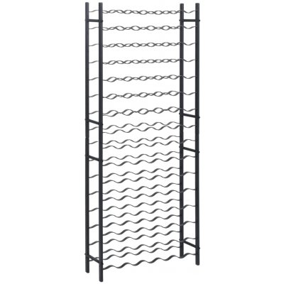 vidaXL Stojan na víno pro 96 lahví Black Iron – Zboží Dáma