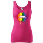 Dobrý Triko dámské tílko s potiskem Pride ústa Purpurová – Zboží Dáma
