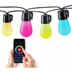 Solight LED smart venkovní řetěz s RGB žárovkami bluetooth 15 žárovek 14m+6m 10W – Zbozi.Blesk.cz