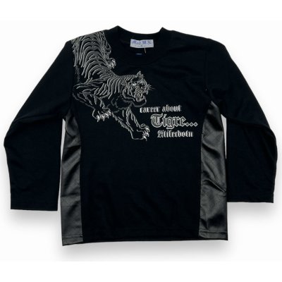 Hod Černé chlapecké tričko s dlouhým rukávem s tygrem černá – Zboží Mobilmania