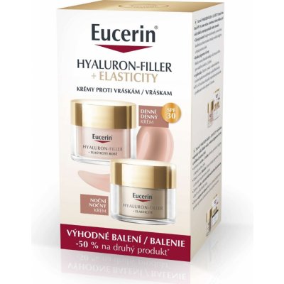 Eucerin Hyaluron Filler+ Elasticity Denní krém Rosé SPF 30 50 ml + Noční krém 50 ml Promo balení 2024 – Zboží Mobilmania
