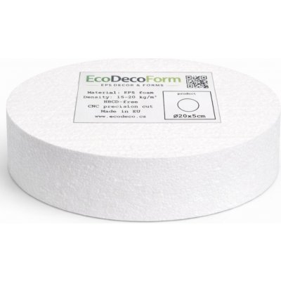 1Mcz kulatý korpus maketa na dort z polystyrenu 20x5cm bílá 1ks 45875 – Hledejceny.cz