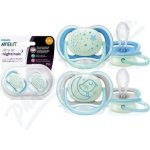 Avent Philips šidítko ultra air 376/11 Nighttime Boy BPA free 2Pack – Hledejceny.cz