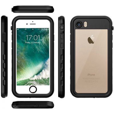 Pouzdro AppleMix Apple iPhone 7 / 8 / SE 2020 / SE 2022 - voděodolné - outdoor - plast / guma - černé / průhledné