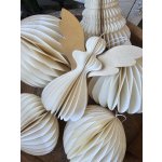 Papírová krémová skládací vánoční ozdoba anděl - 12,5 * Ø 7*13 cm - J-Line by Jolipa – Hledejceny.cz