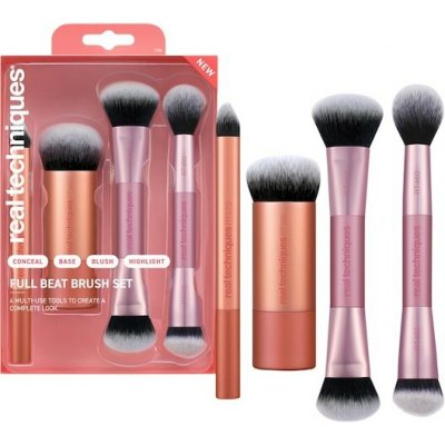 Real-Techniques Makeup-Brushes Brush-SetsFull Beat Brush Set Bodový štětec na korektor RT270 + Bublinkový štětec na roztírání RT260 + Univerzální štětec RT459 + Štětec na rozjasňovače a detaily RT460 – Zboží Mobilmania