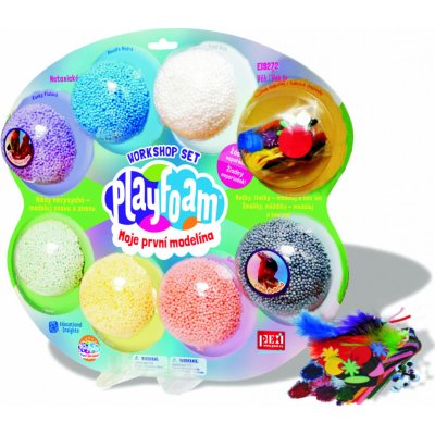 PlayFoam Modelína/Plastelína kuličková s doplňky 7 barev 34x28x4cm – Zboží Mobilmania