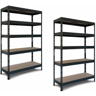 AR Shelving Regál Rivet 180 x 120 x 50 cm 5 polic 2 ks – HobbyKompas.cz