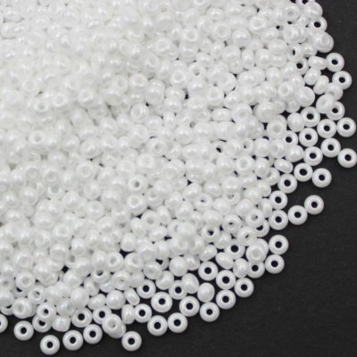 Preciosa rokajl 6/0 bílý s listrem – Zboží Dáma