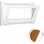 ALUPLAST Sklopné plastové okno zlatý dub/bílé 140x50 – Sleviste.cz