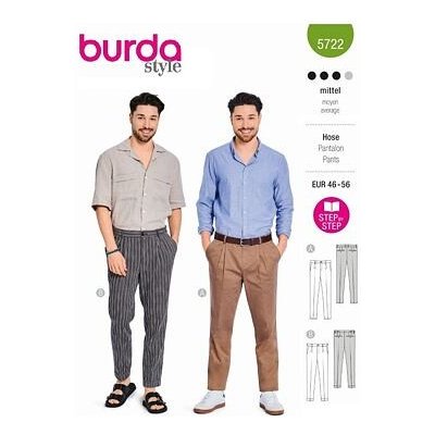 Střih Burda zelený 5722 - pánské kalhoty, kalhoty se sklady – Zboží Dáma