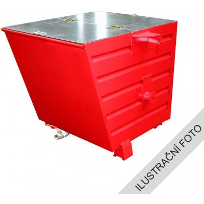 Happy End Výklopný kontejner TRV s výpustí a víkem červená nosnost 2000 kg PLN 8843/CE – Zboží Mobilmania