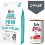 Brit Care Mini Grain Free Light & Sterilised Rabbit & Salmon 2 kg – Hledejceny.cz
