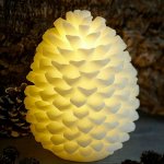 DecoLED LED svíčka vosková šiška 14 x 18,5 cm bílá – Zbozi.Blesk.cz