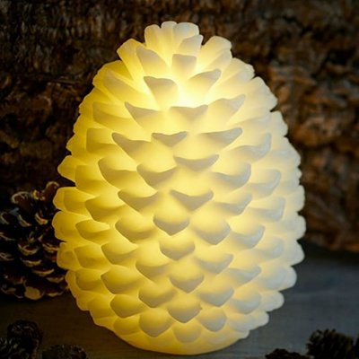 DecoLED LED svíčka vosková šiška 14 x 18,5 cm bílá – Zboží Mobilmania