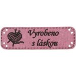 Hand made štítek koženka starorůžová klubko – Sleviste.cz
