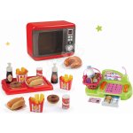 Smoby set mikrovlnka elektronická Tefal Elec Micro Wave a potraviny rychlého občerstvení Fast Food – Zboží Dáma
