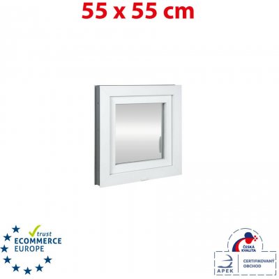 OKNA HNED Plastové okno 55x55 cm otevíravé i sklopné pravé bílé TROJSKLO – Zboží Mobilmania