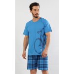 Velké kolo pánské pyžamo krátké tyrkysové – Zboží Dáma
