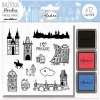 Scrapbooking set Razítka Aladine Stampo City, 12 ks - Praha