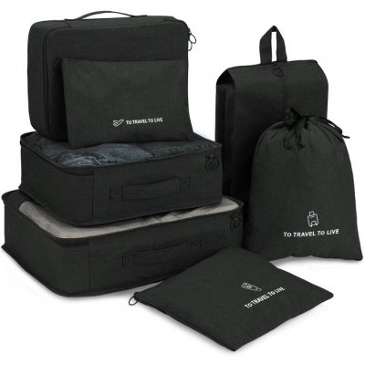 KUFRYPLUS Cestovní organizéry SN1356 černá, 7 ks – Zbozi.Blesk.cz